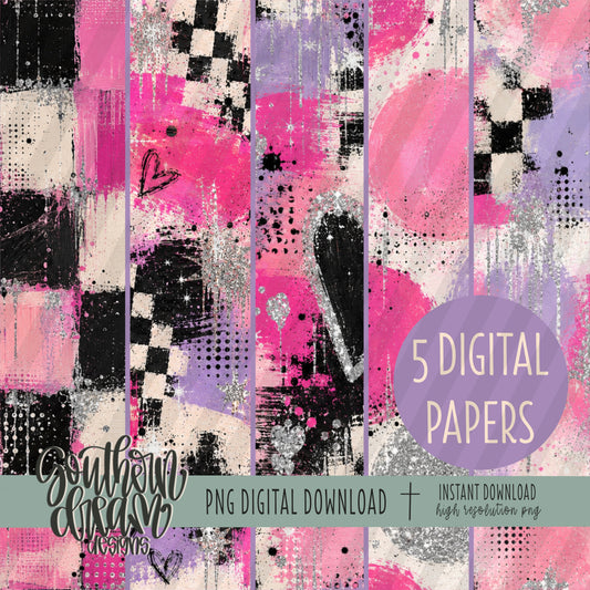 Painted Rebel Digital Paper BUNDLE (Not Seamless)