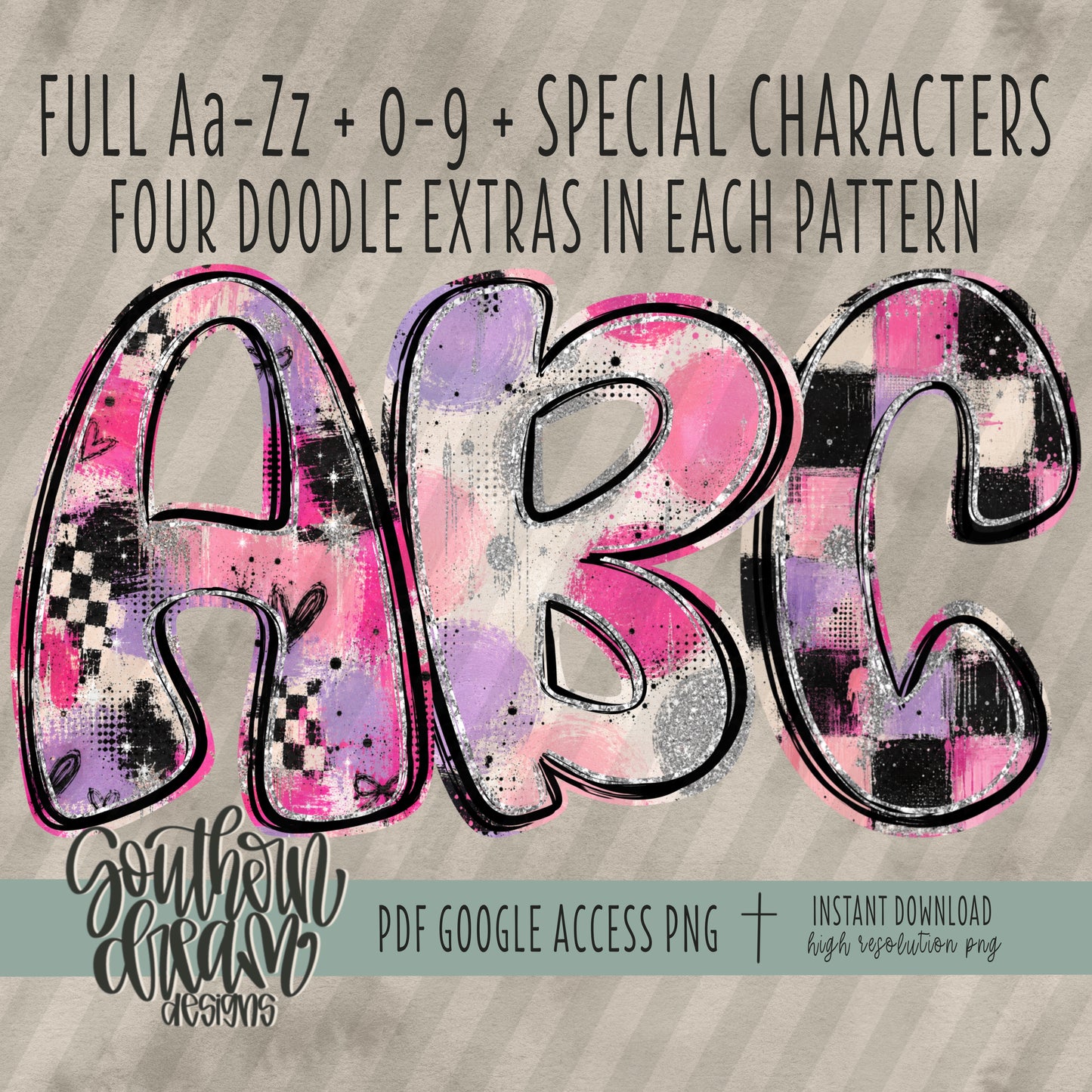 Painted Rebel Alpha (3 Sets Aa-Zz, 0-9, Special Characters, Special Shapes)