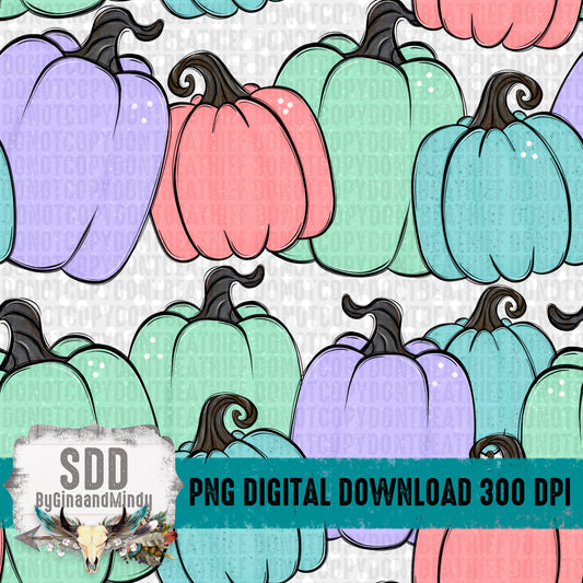 Pastel Pumpkins Seamless Bundle