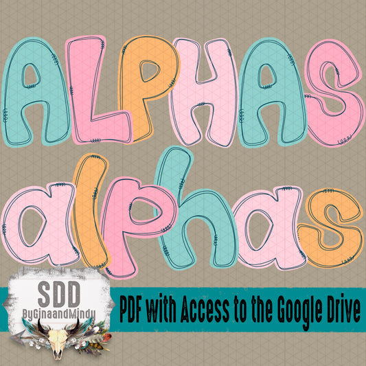 Pastel Summer Alpha (4 Sets Uppercase, Lowercase, 0-9, Special Characters)