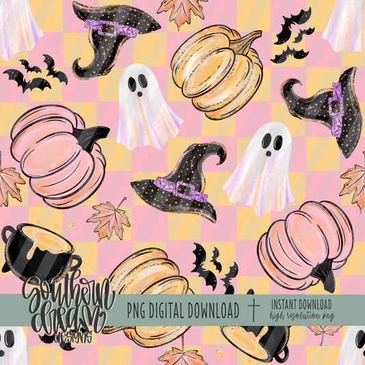 Pastel Fall Halloween Seamless Digital Paper BUNDLE