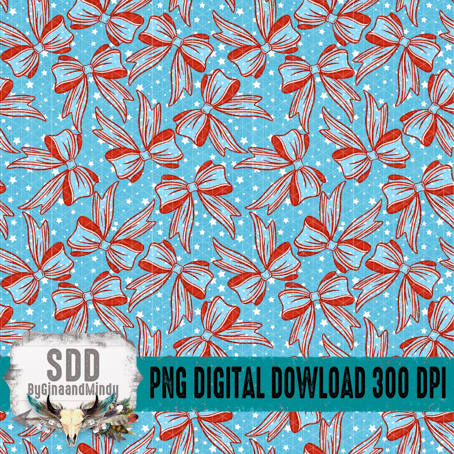 Preppy Patriotic Bows Seamless Bundle