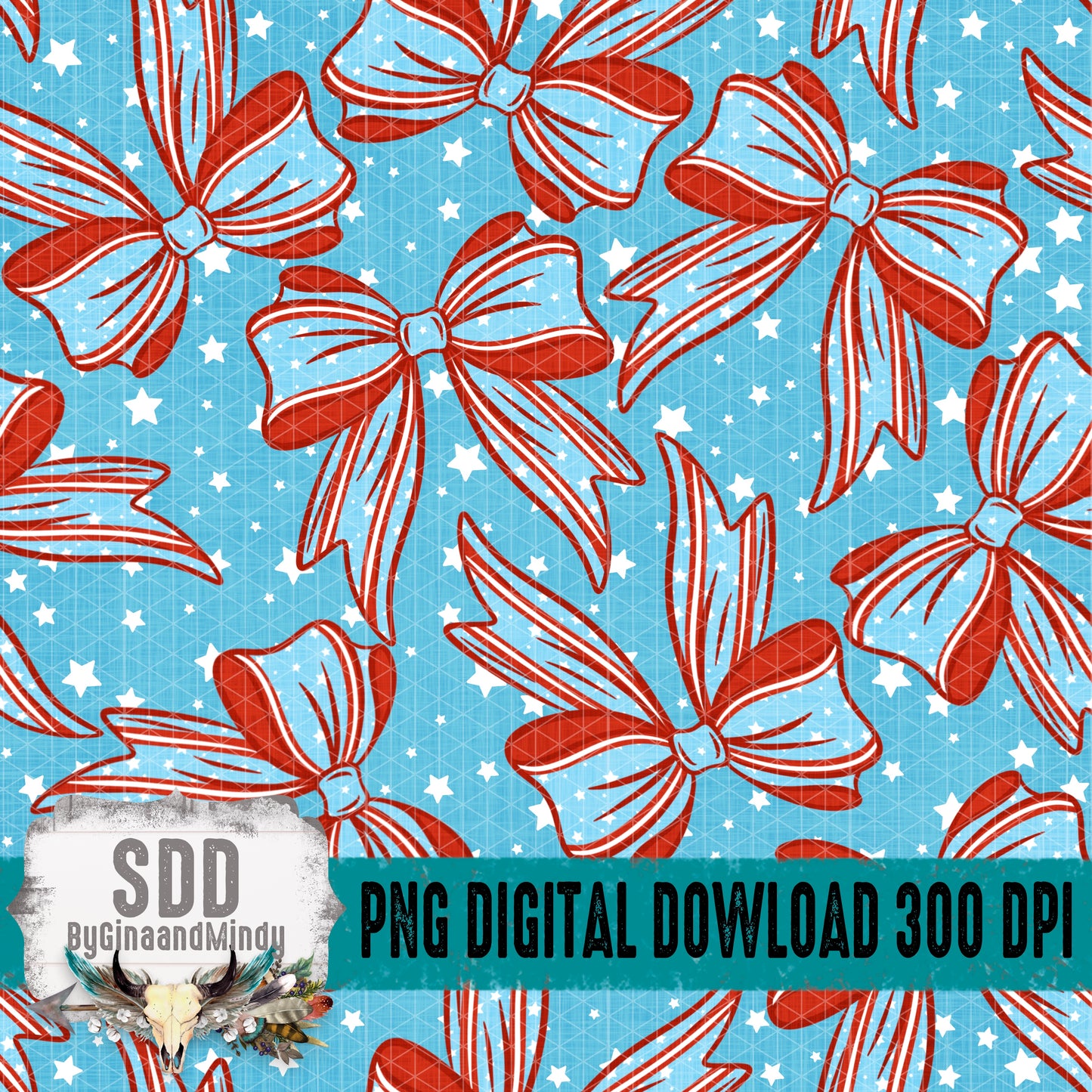 Preppy Patriotic Bows Seamless Bundle