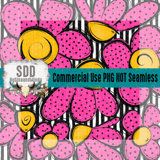 Pink & Black Floral Paper Bundle (Not Seamless)