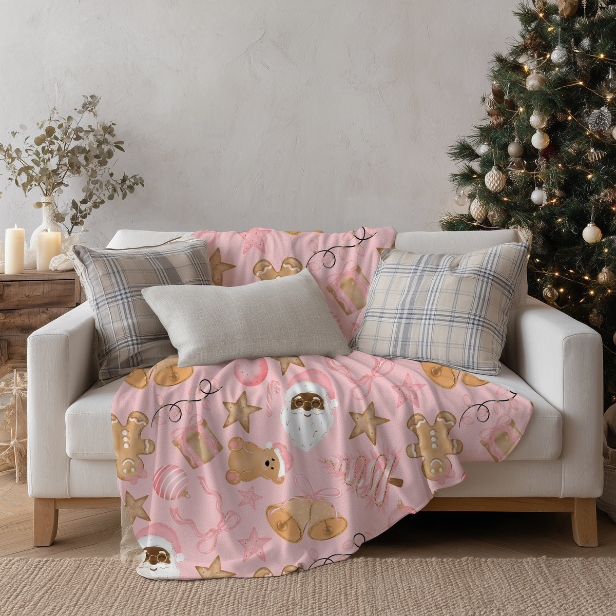 Pink Christmas with Santa Seamless Bundle