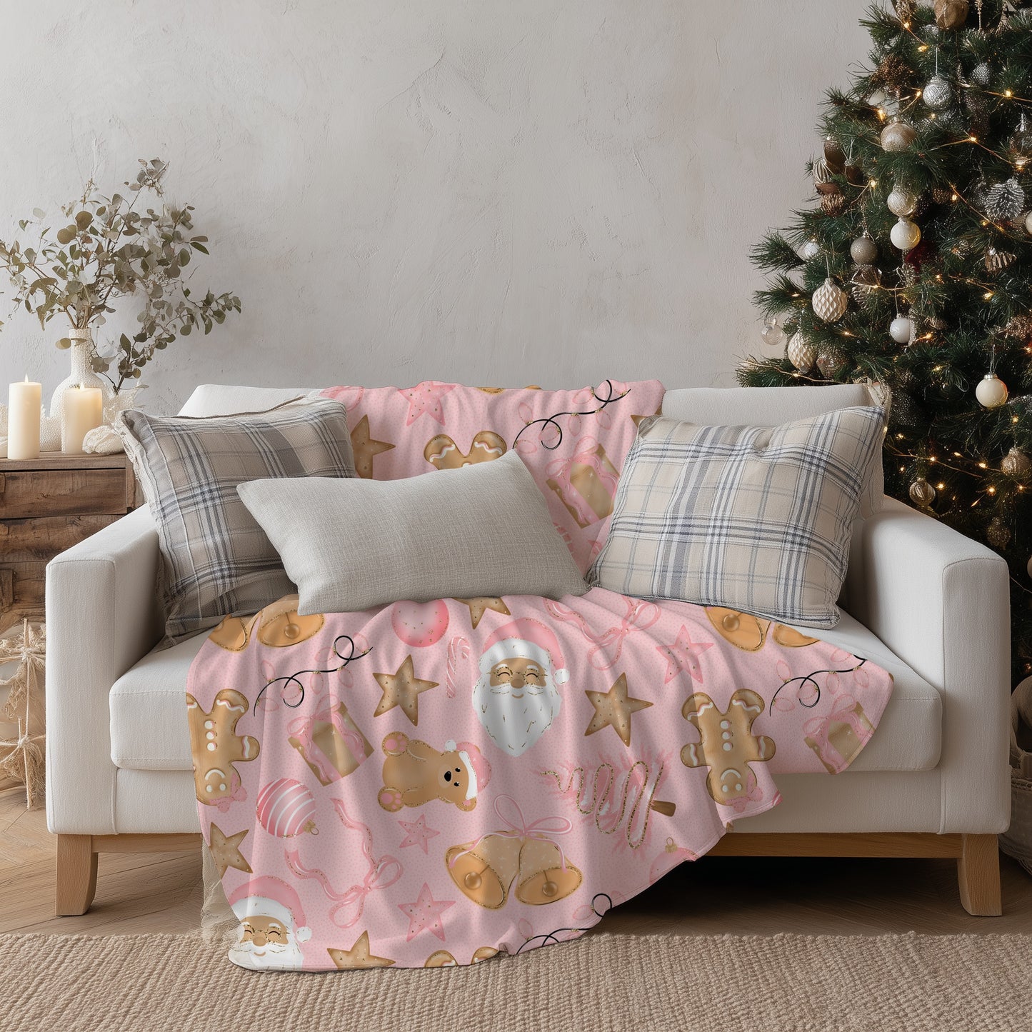 Pink Christmas with Santa Seamless Bundle