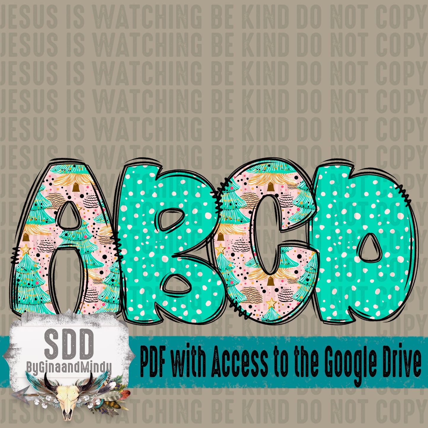 Preppy Christmas Alpha (2 Sets Uppercase & Lowercase, 0-9, + Special Characters)