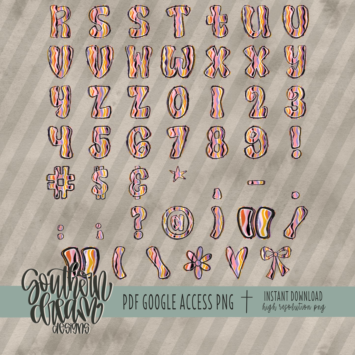 Preppy Halloween Alpha (6 Sets Aa-Zz, 0-9, Special Characters, Special Shapes)