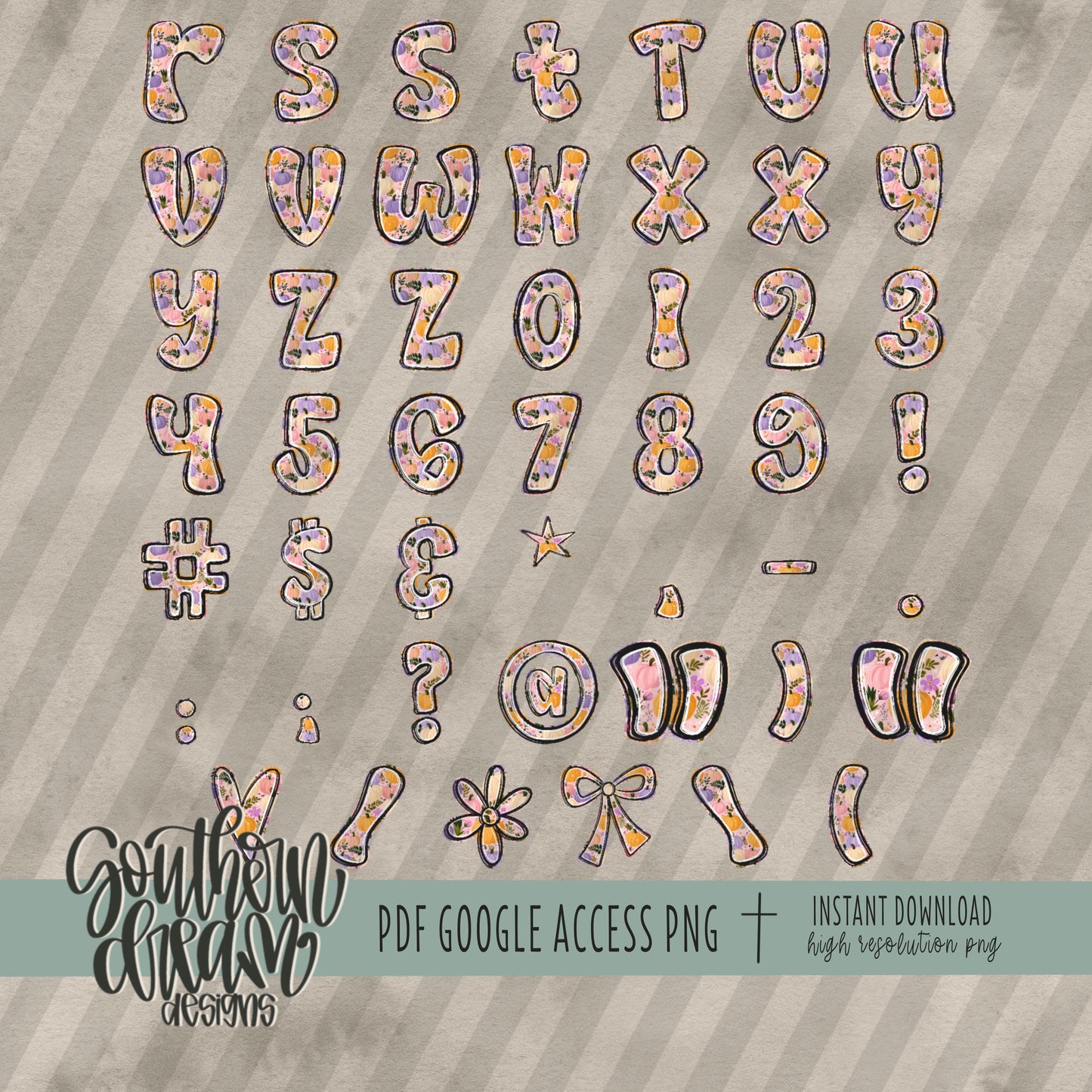 Preppy Halloween Alpha (6 Sets Aa-Zz, 0-9, Special Characters, Special Shapes)