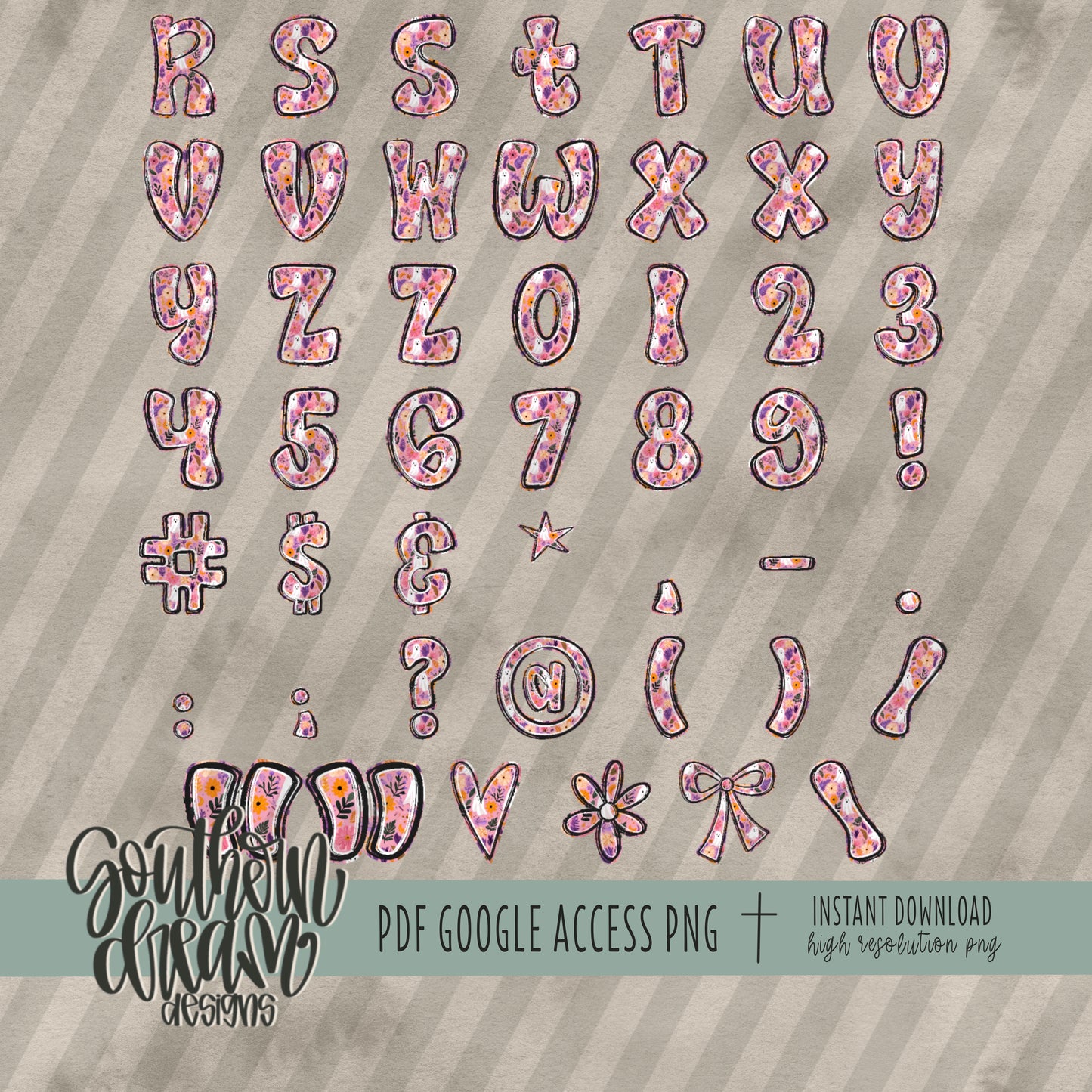 Preppy Halloween Alpha (6 Sets Aa-Zz, 0-9, Special Characters, Special Shapes)