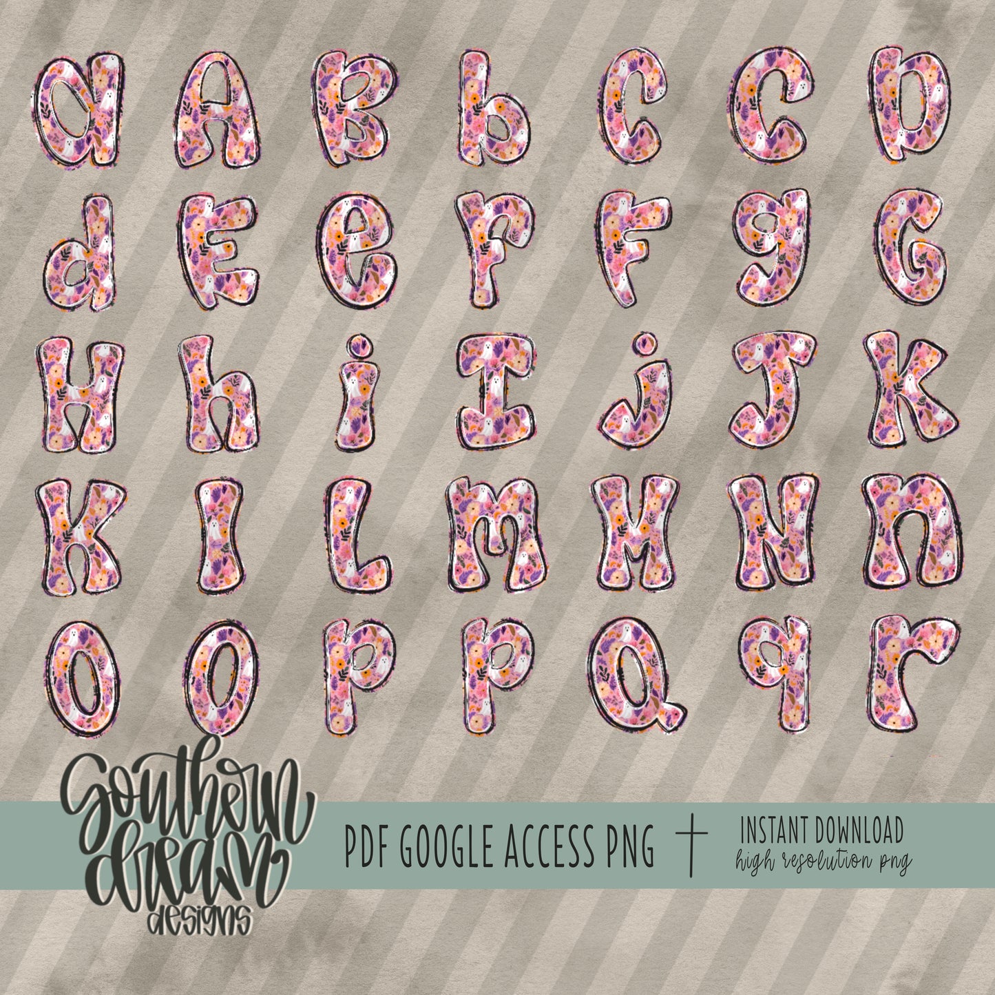 Preppy Halloween Alpha (6 Sets Aa-Zz, 0-9, Special Characters, Special Shapes)