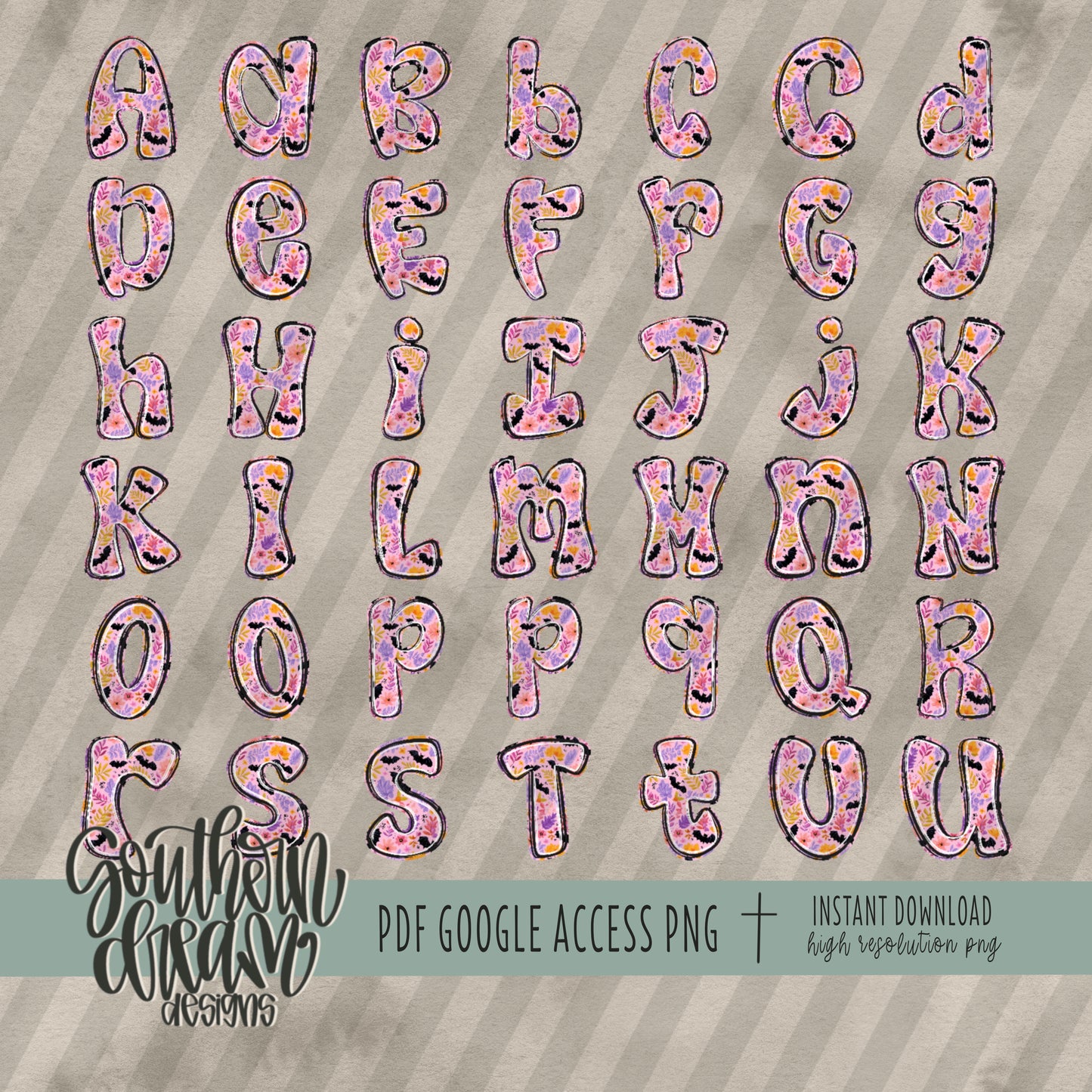 Preppy Halloween Alpha (6 Sets Aa-Zz, 0-9, Special Characters, Special Shapes)