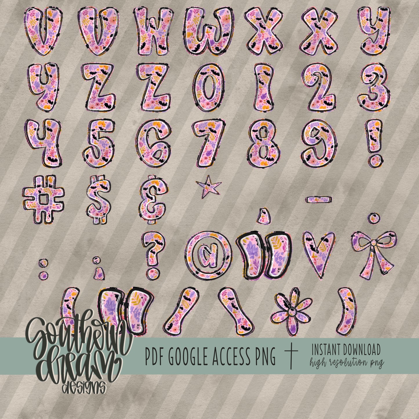 Preppy Halloween Alpha (6 Sets Aa-Zz, 0-9, Special Characters, Special Shapes)
