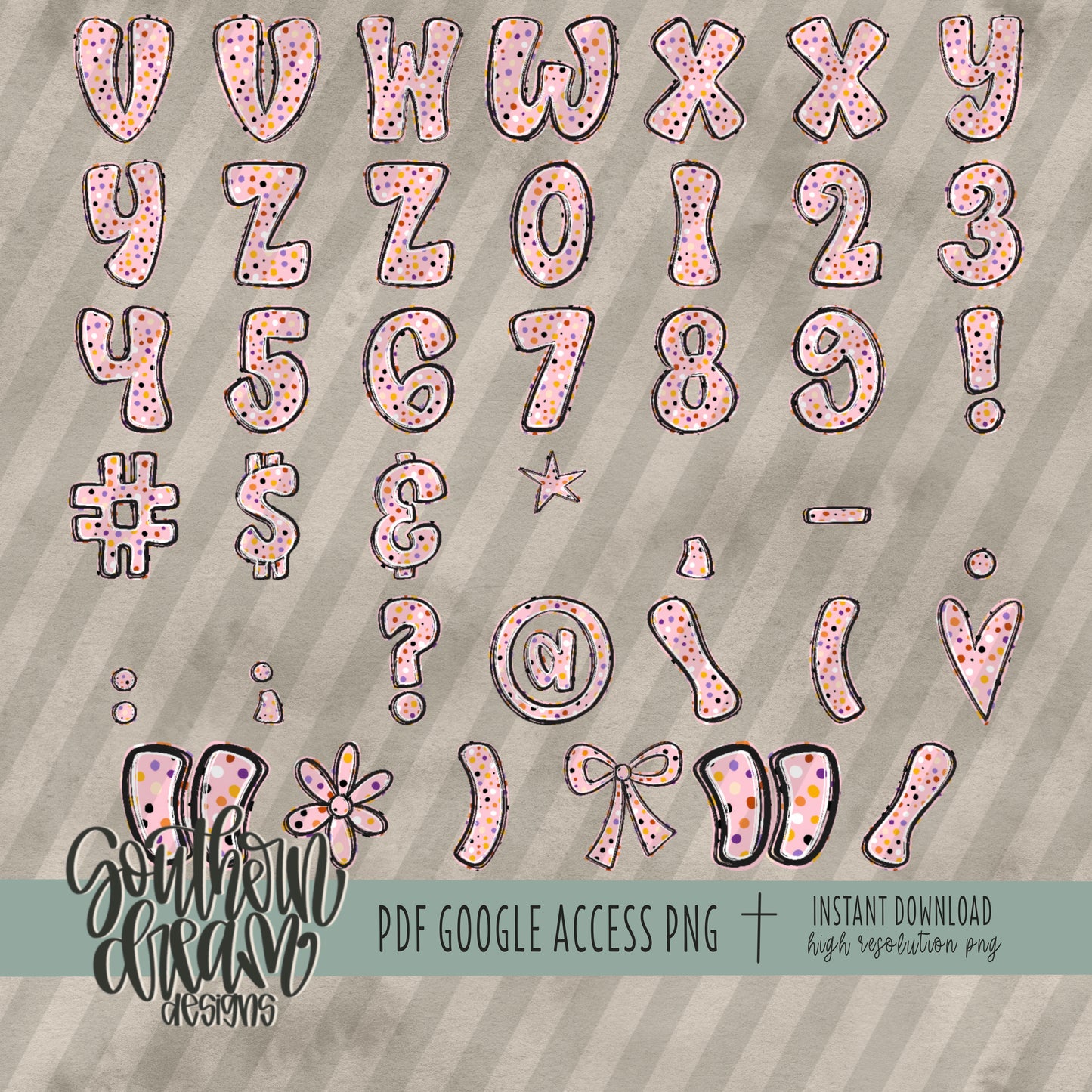 Preppy Halloween Alpha (6 Sets Aa-Zz, 0-9, Special Characters, Special Shapes)