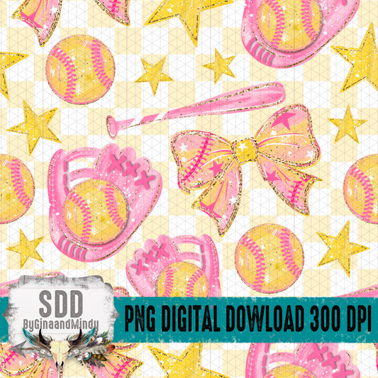 Preppy Softball Seamless Bundle