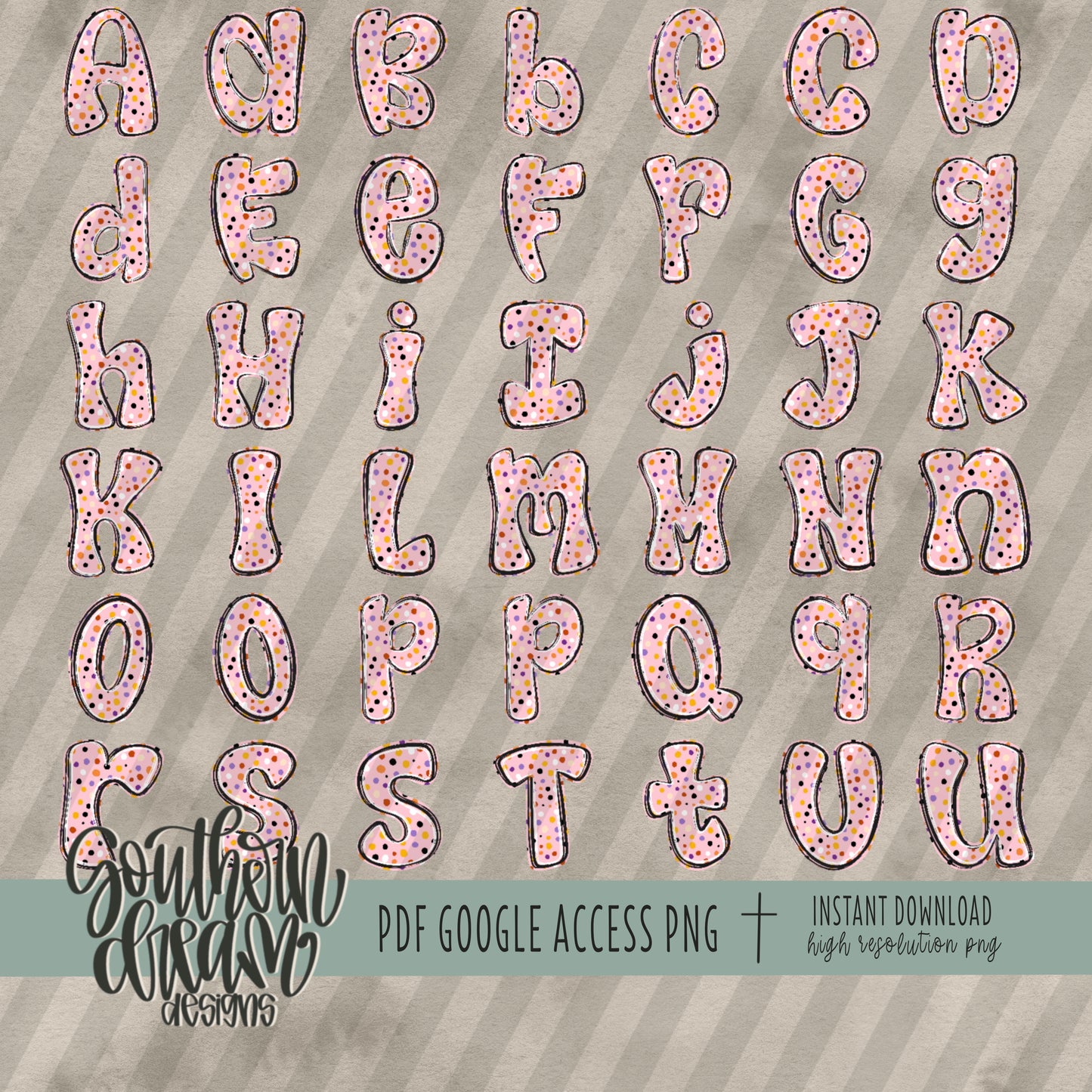 Preppy Halloween Alpha (6 Sets Aa-Zz, 0-9, Special Characters, Special Shapes)