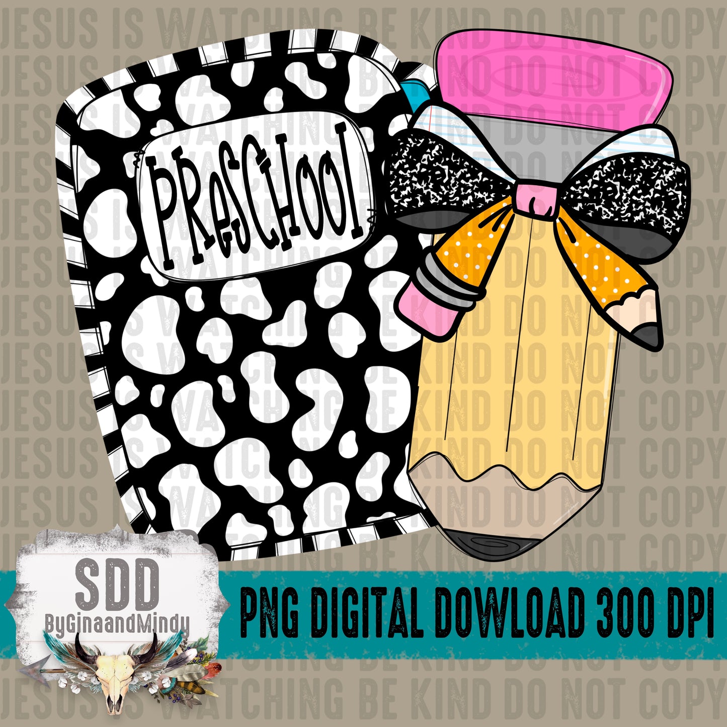 Leopard Pencil Bow; Preschool