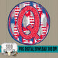 Patriotic Brush Strokes Circle DIY/Personalize; Q