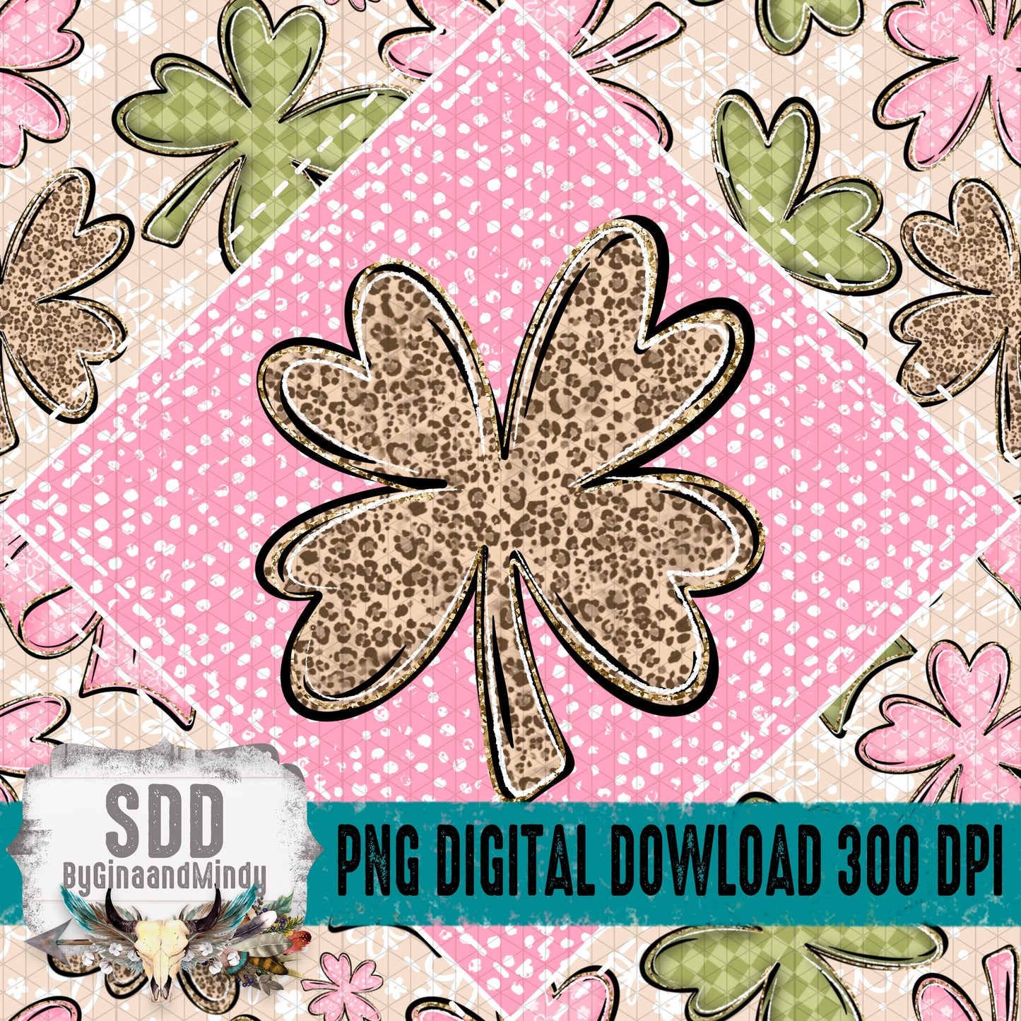 Quilt Leopard Clover Seamless Bundle