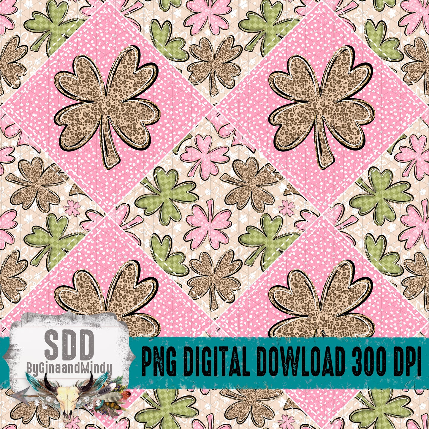 Quilt Leopard Clover Seamless Bundle