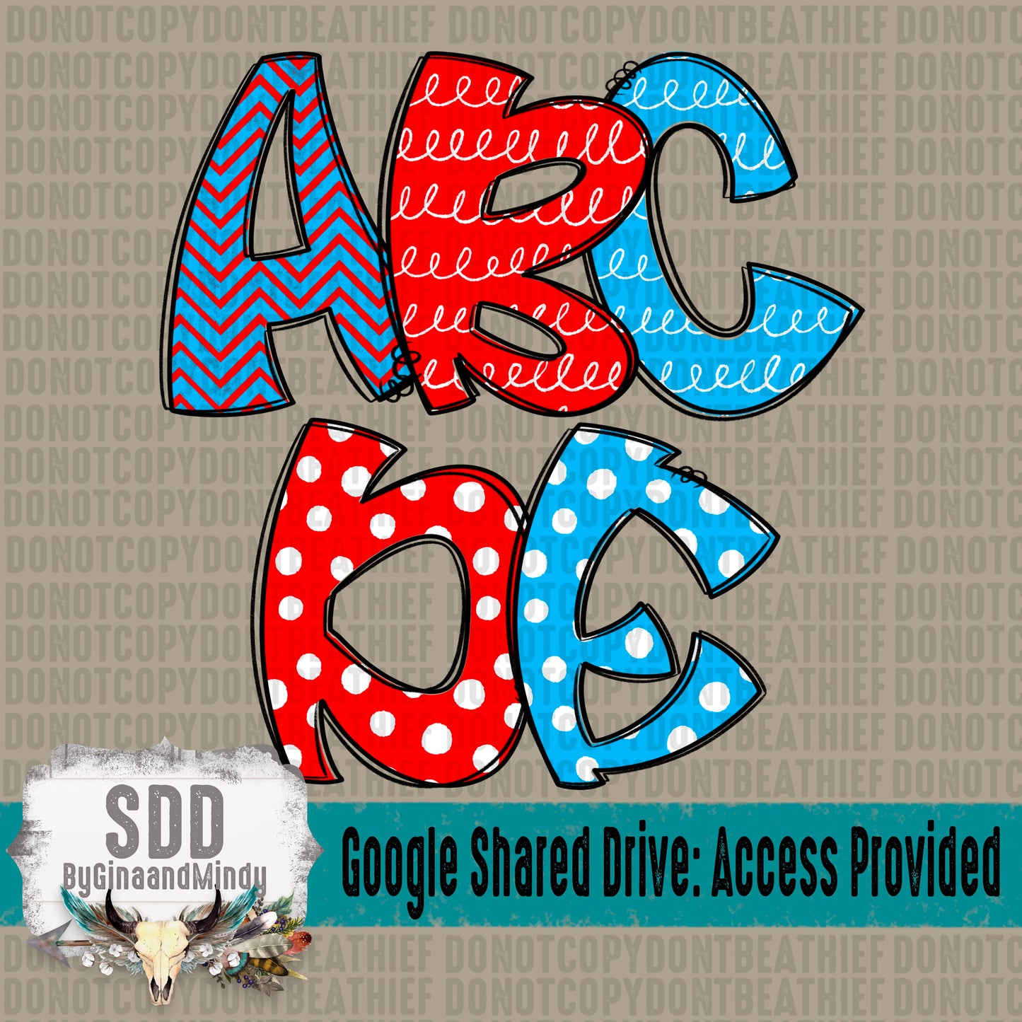 Read Across America Doodle (5 Sets Uppercase, Lowercase, Numbers, & Special Characters)