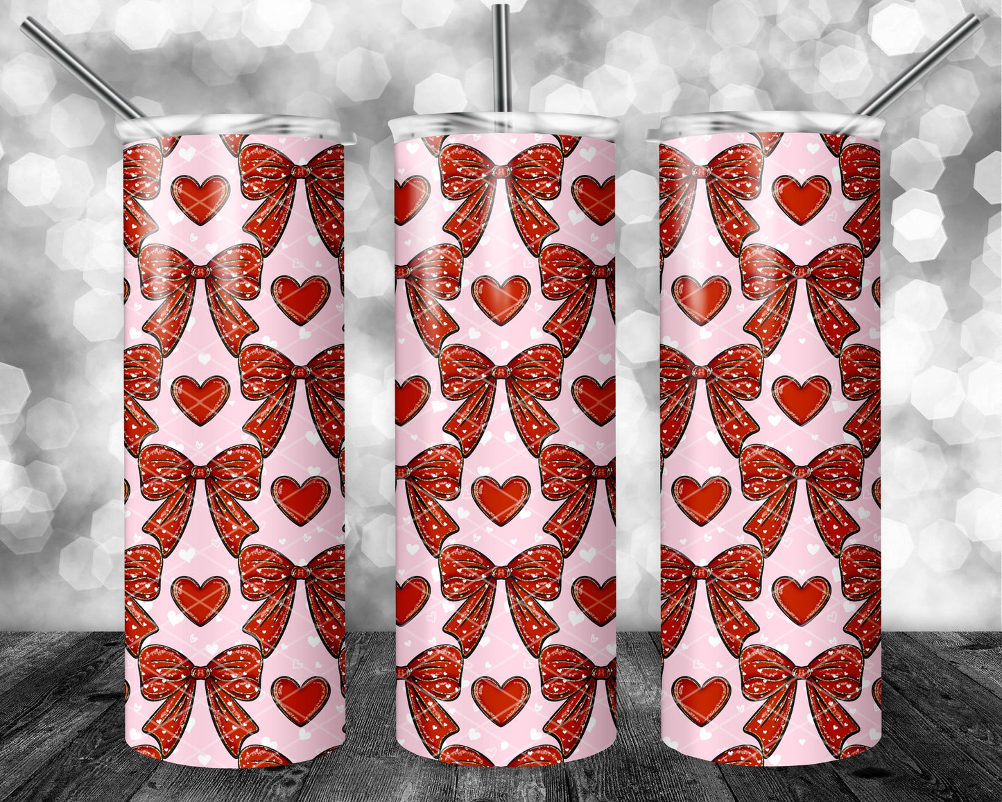 Red Hearts & Bows Seamless Bundle