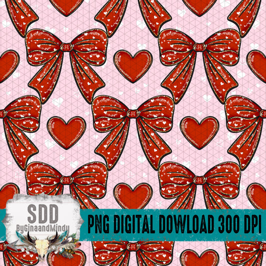 Red Hearts & Bows Seamless Bundle