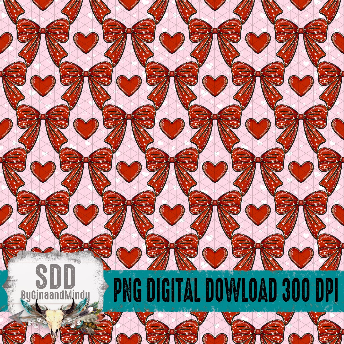 Red Hearts & Bows Seamless Bundle