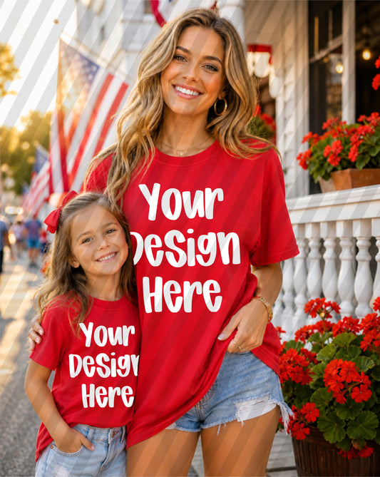 Red Patriotic Mom/Daughter