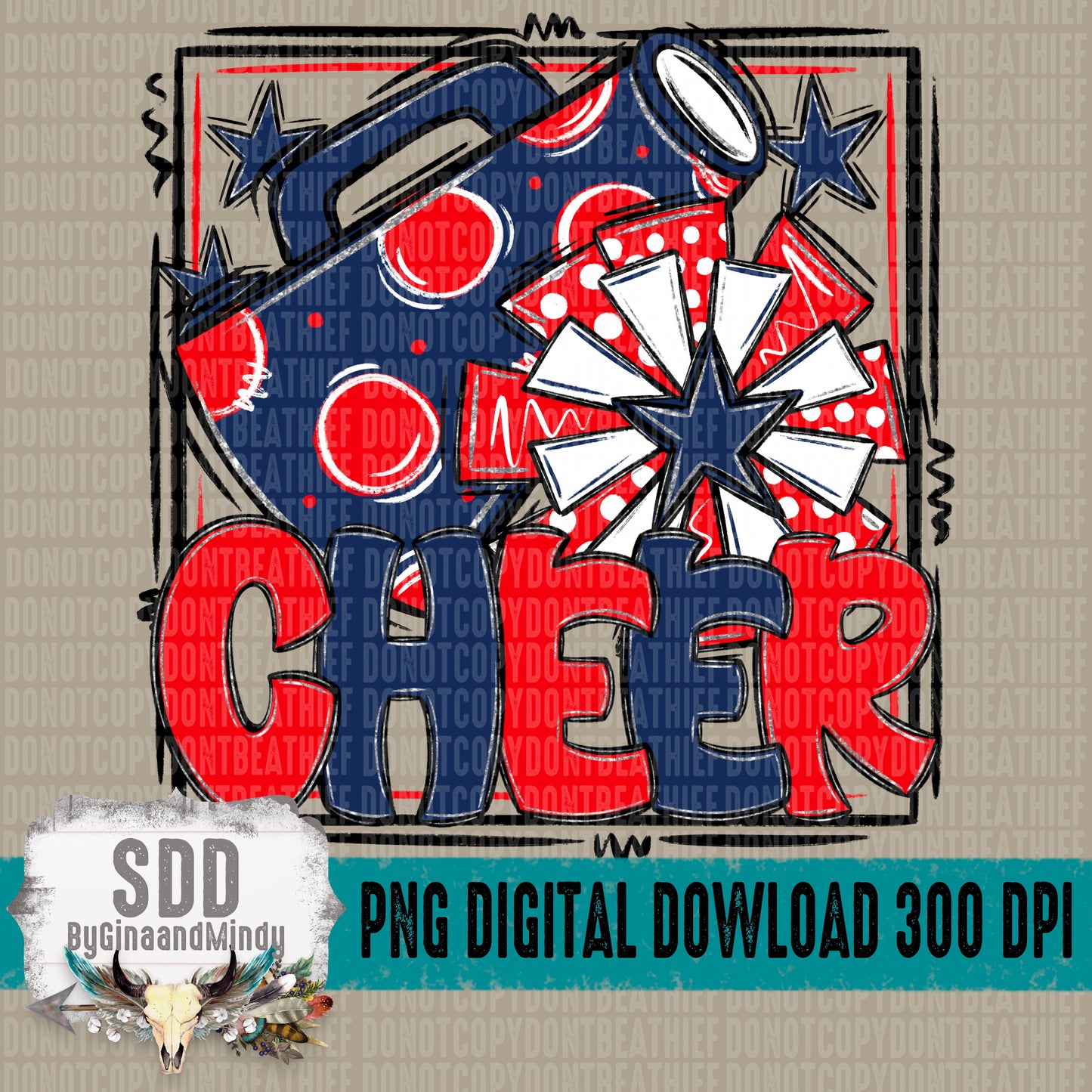 Cheer Bundle; Red & Navy Blue