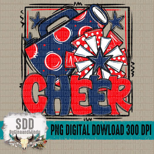 Cheer Bundle; Red & Navy Blue