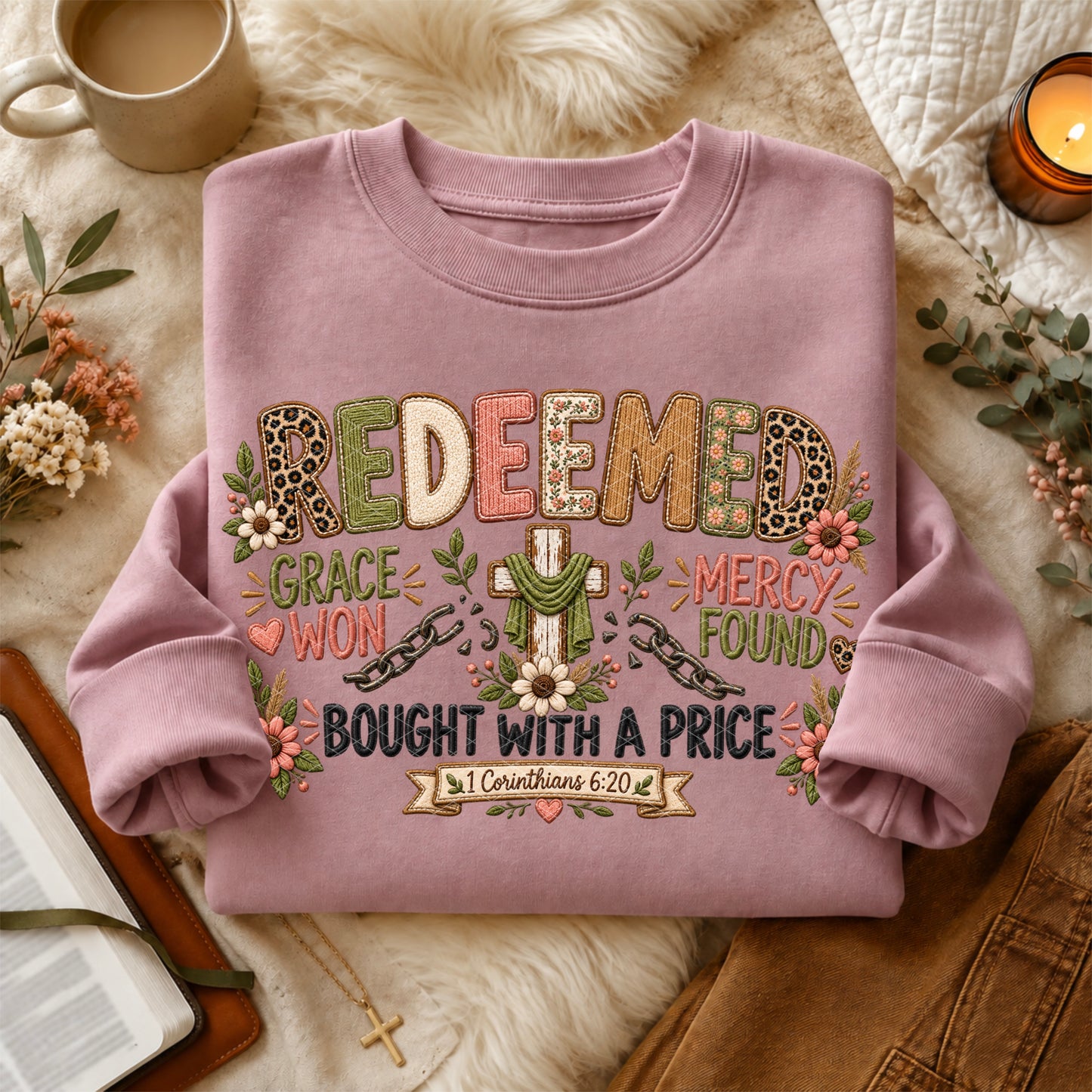 Redeemed Faux Embroidery