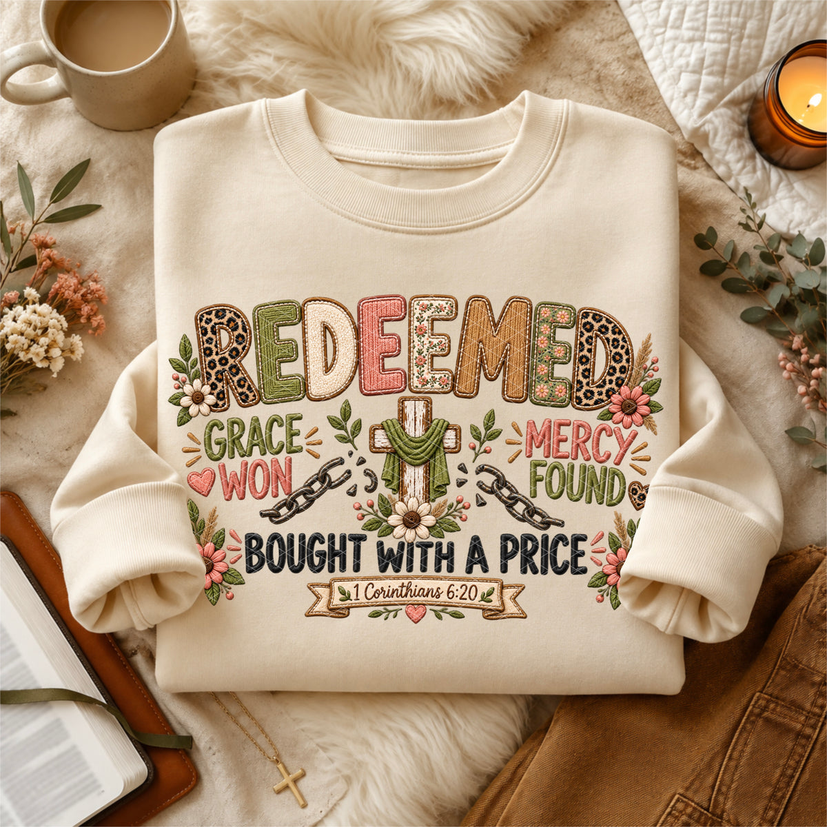 Redeemed Faux Embroidery