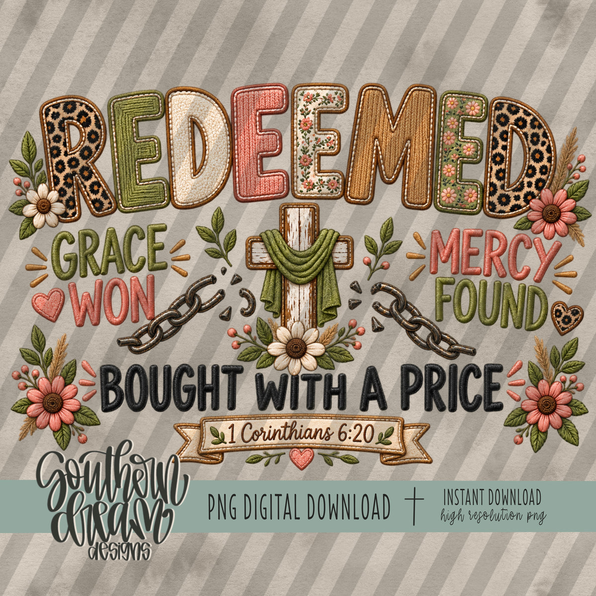 Redeemed Faux Embroidery