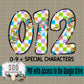 Retro School Doodle Alpha Set (2 Set Uppercase & Lowercase, 0-9, + Special Characters)
