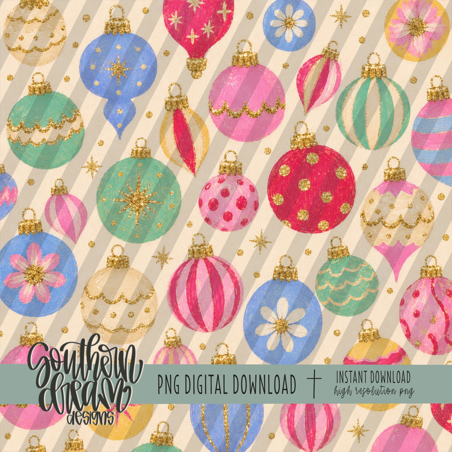Retro Christmas Digital Paper BUNDLE (Not Seamless)