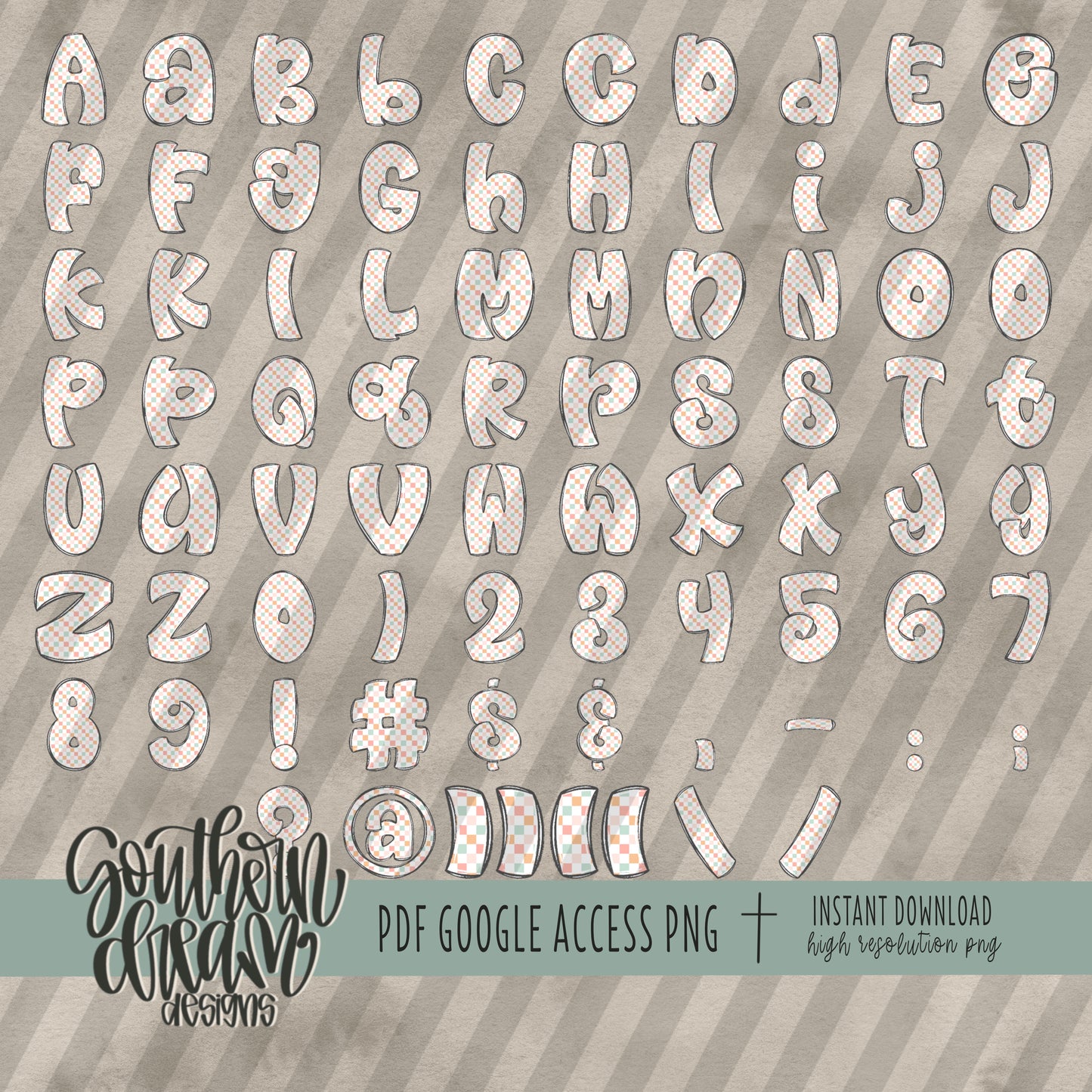 Retro Medical Doodle Alpha (4 Sets Aa-Zz, 0-9, Special Characters)
