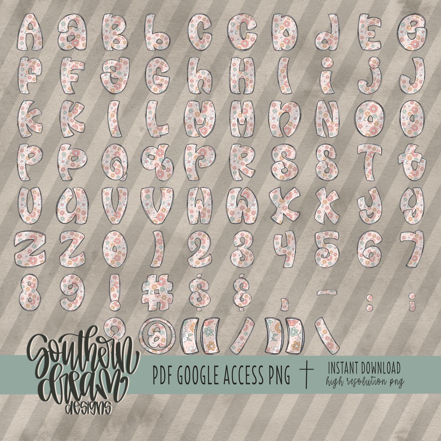 Retro Medical Doodle Alpha (4 Sets Aa-Zz, 0-9, Special Characters)