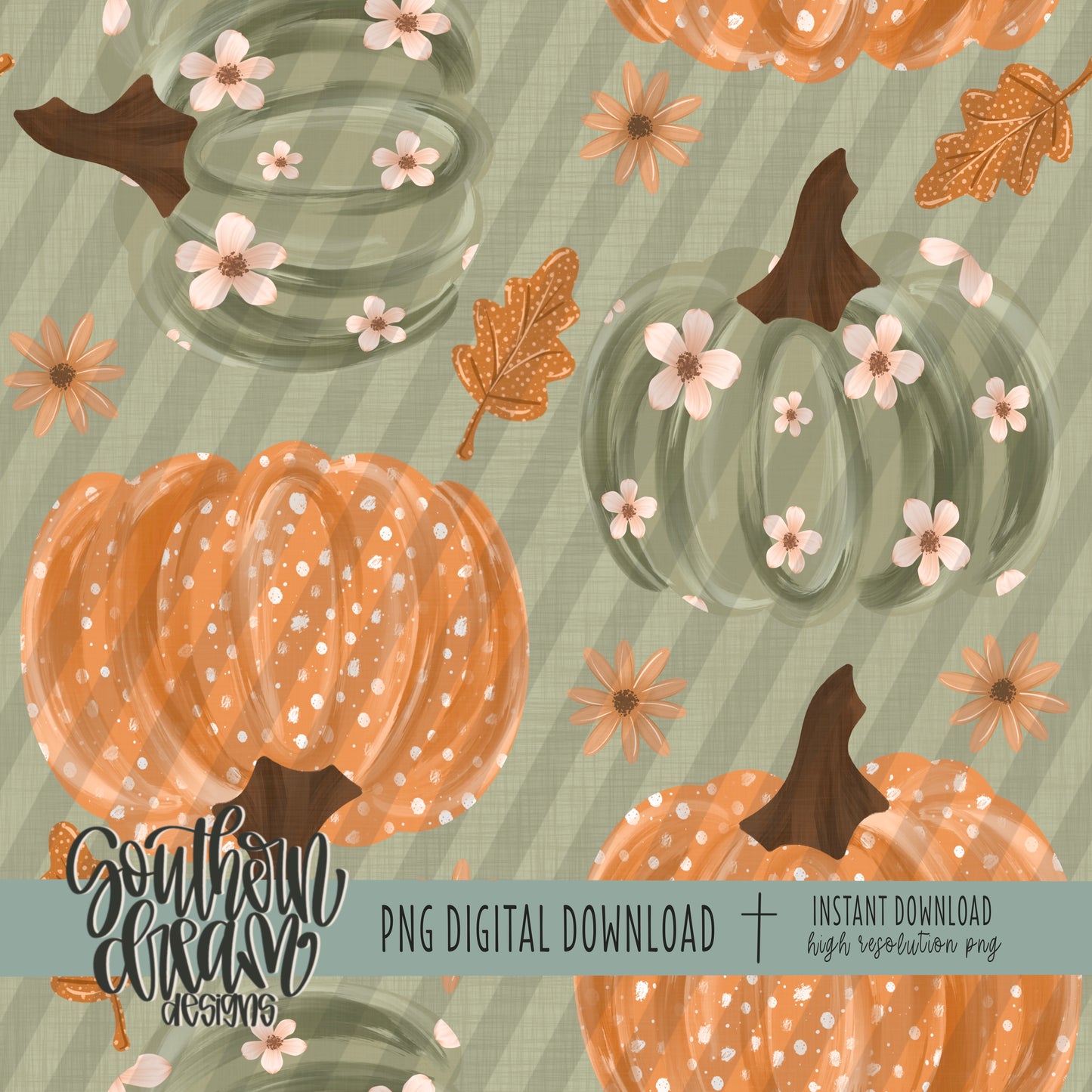 Sage Harvest Pumpkin Seamless Bundle