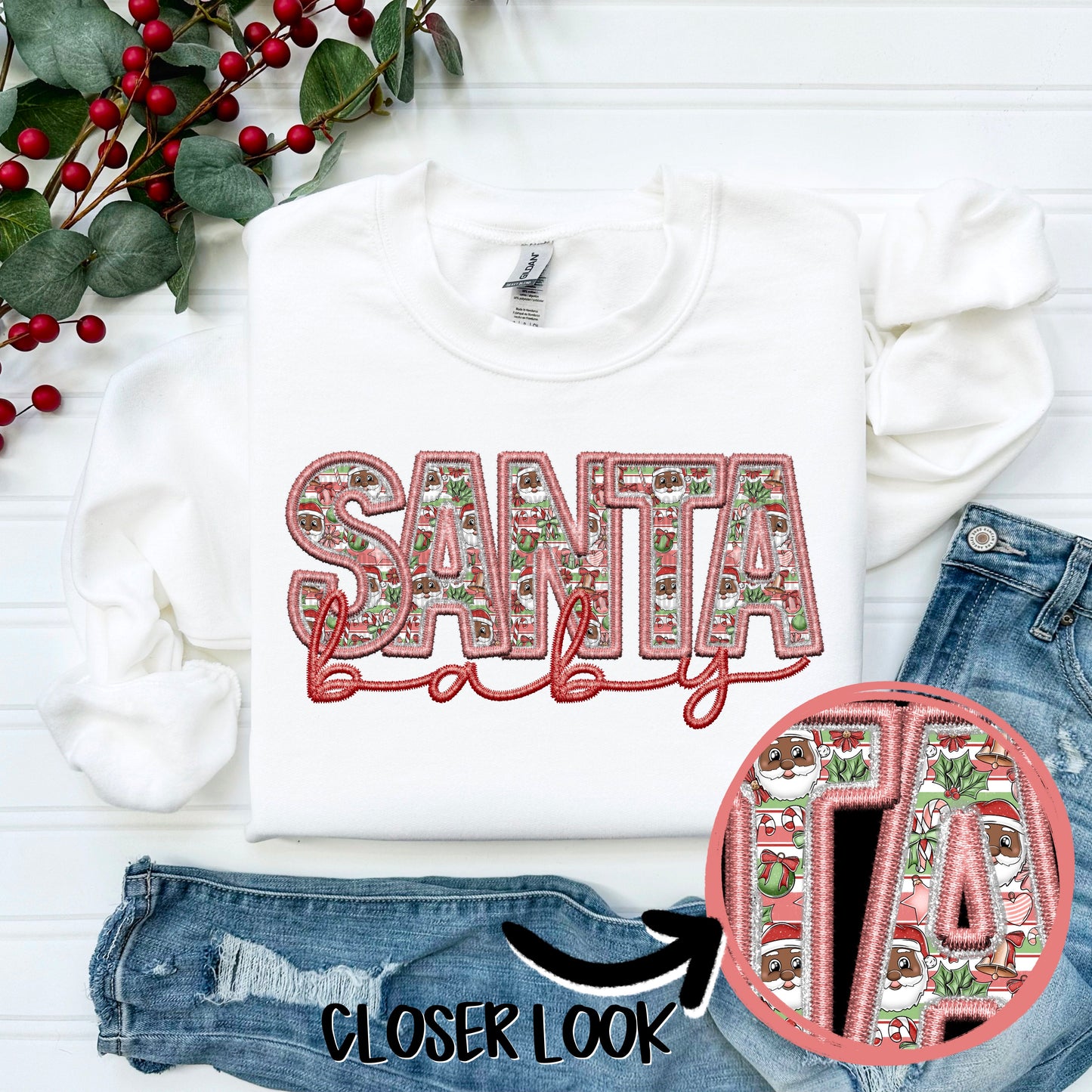 Santa Baby Faux Embroidery Bundle