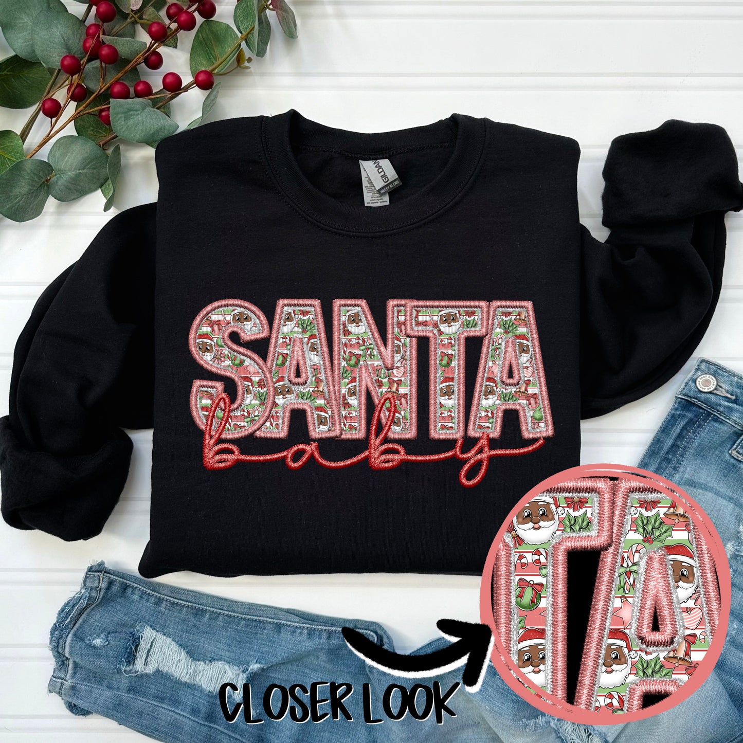 Santa Baby Faux Embroidery Bundle