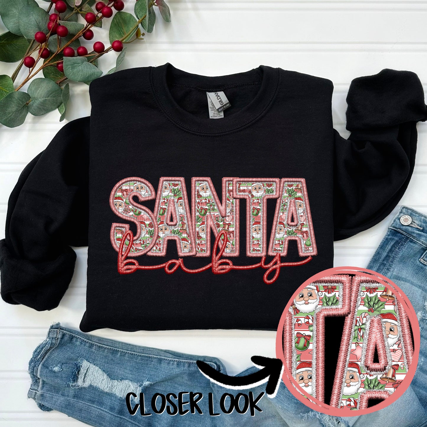 Santa Baby Faux Embroidery Bundle