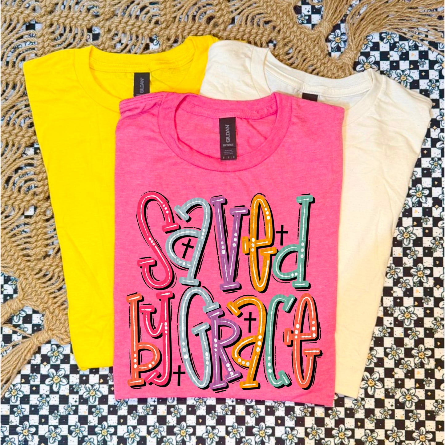 Saved by Grace Doodle Letters