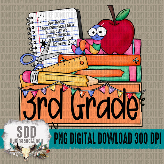 Books & Nameplate; 3rd Grade