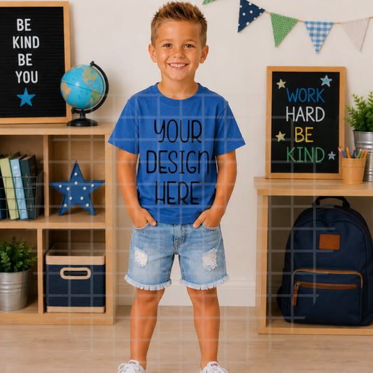 School Boy Blue Mockup