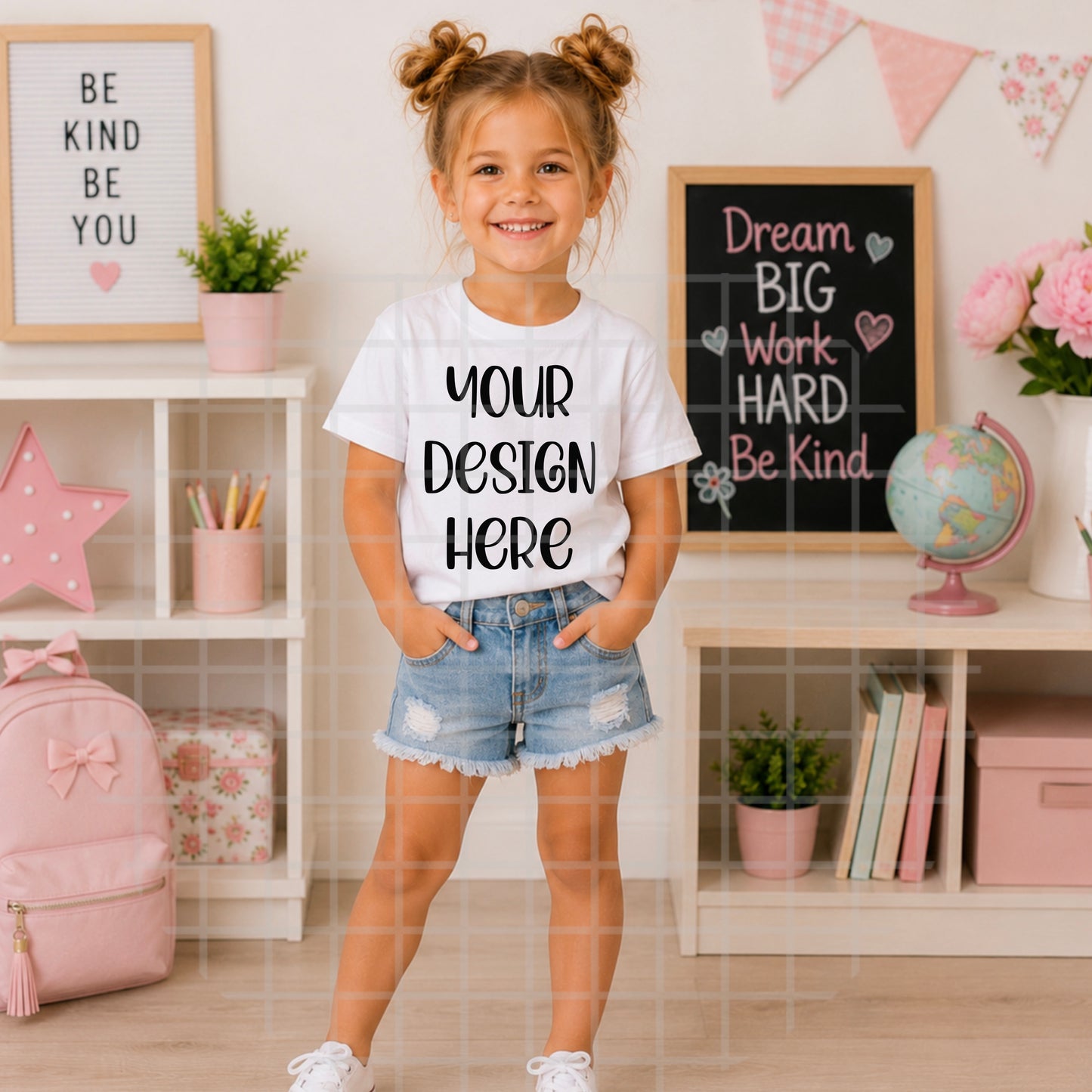 School Girl White Mockup