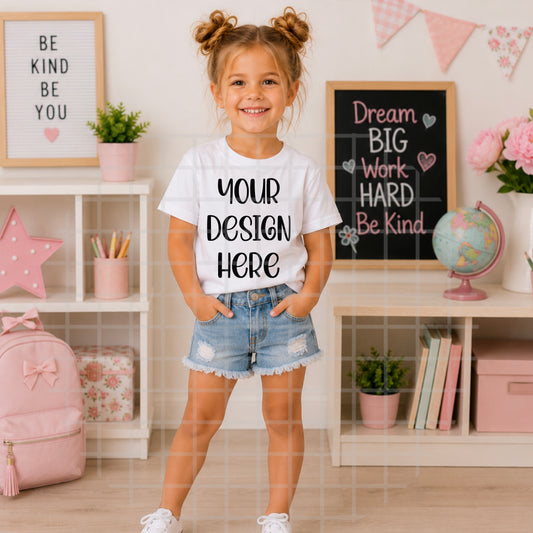 School Girl White Mockup