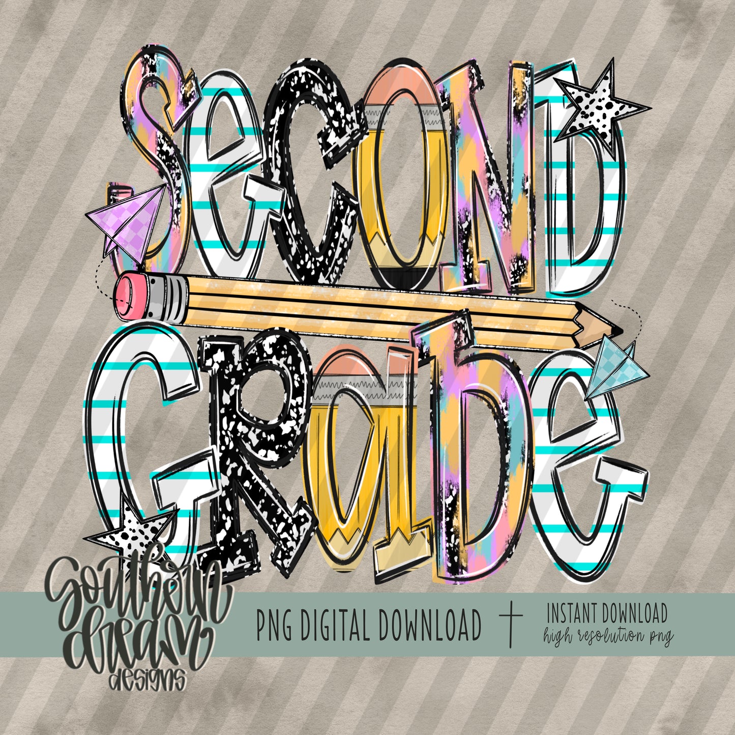 School Doodle Collection; Second Grade
