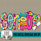 Senior 2025; Doodle Letters Dots & Colorful