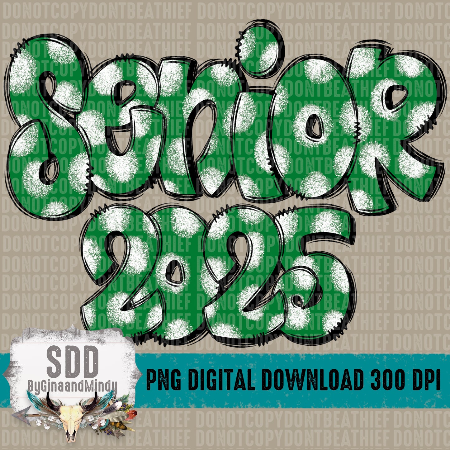 Senior 2025 Doodle Green